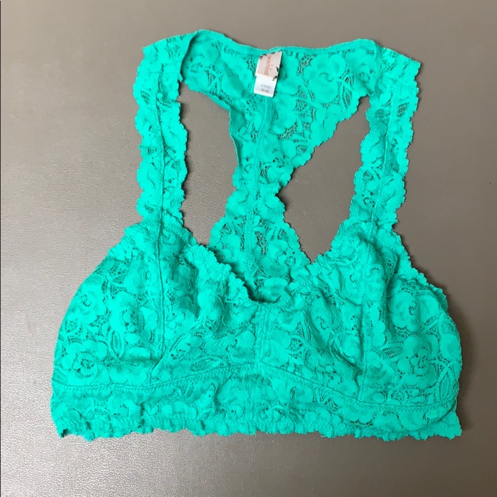 Turquoise lace bralette
